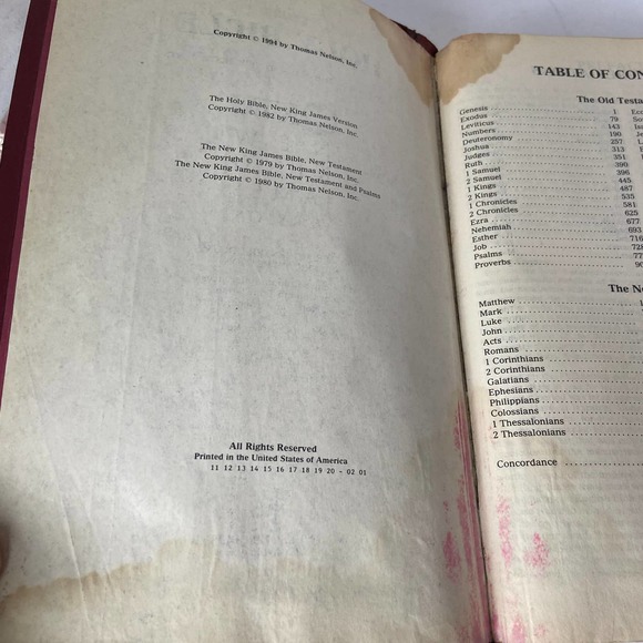 Holy Bible NKJV New King James Version Giant Print Center Column 1994 Ref Ed - Picture 8 of 10